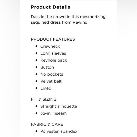 Champagne Sequin Dress with Balloon Sleeves and Velvet Sash Size XL - Picture 9 of 10